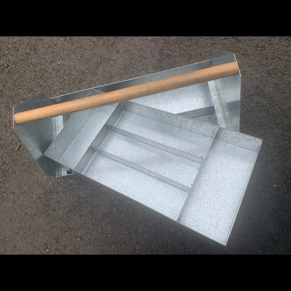 Galvanized Steel Metal Tool Box, Caddy, Industrial, Rustic, Primitive Home Decor